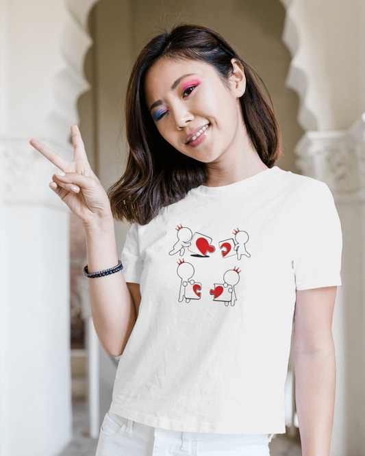 Heart Puzzle Valentine Special (Oversized) T-Shirts
